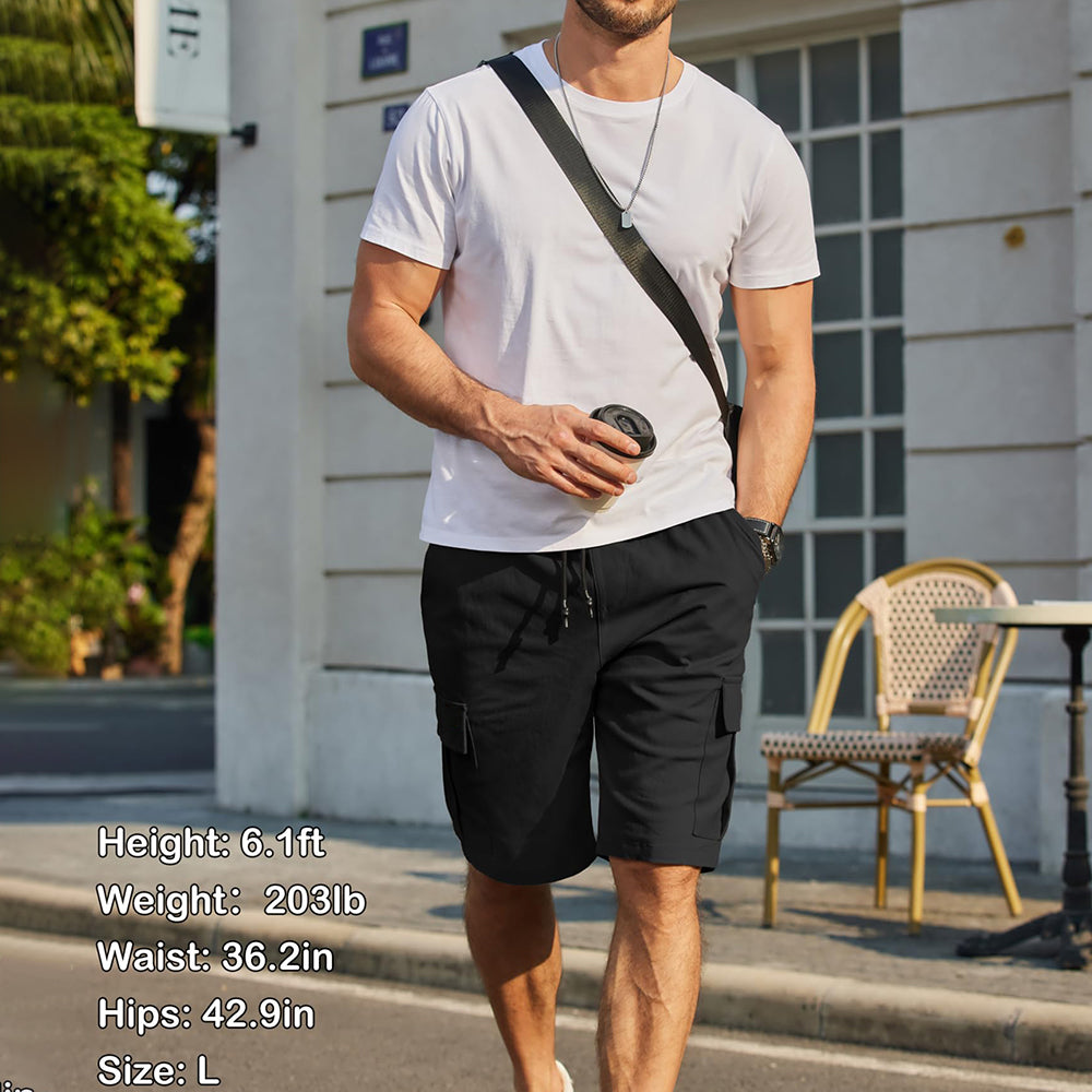🔥 LIMITED STOCK ALERT 🔥Men's Pockets Drawstring Cargo Shorts