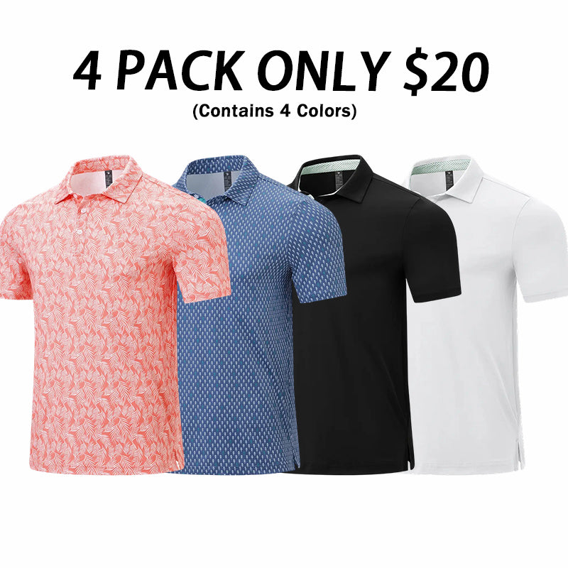 💝💝Men's Classic Polo Shirts Contrast Collar Short Sleeve Casual Solid Stylish and Printed Polo