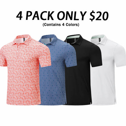 💝💝Men's Classic Polo Shirts Contrast Collar Short Sleeve Casual Solid Stylish and Printed Polo