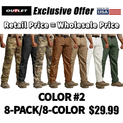 Men's Tactical Work Pants 9 Pockets Ripstop