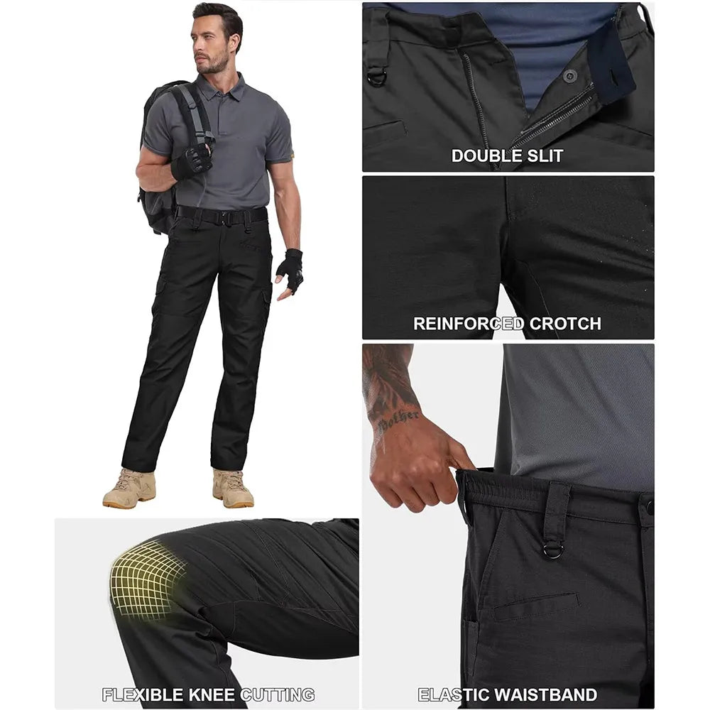 Men's Tactical Work Pants 9 Pockets Ripstop