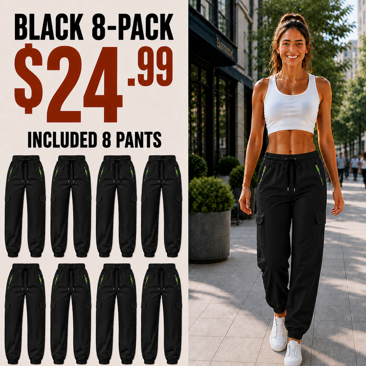 Women's Multi-Pocket Cargo Pants