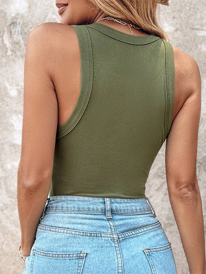 🔥Built-in Bra Tank Top Ribbed Racerback Tops