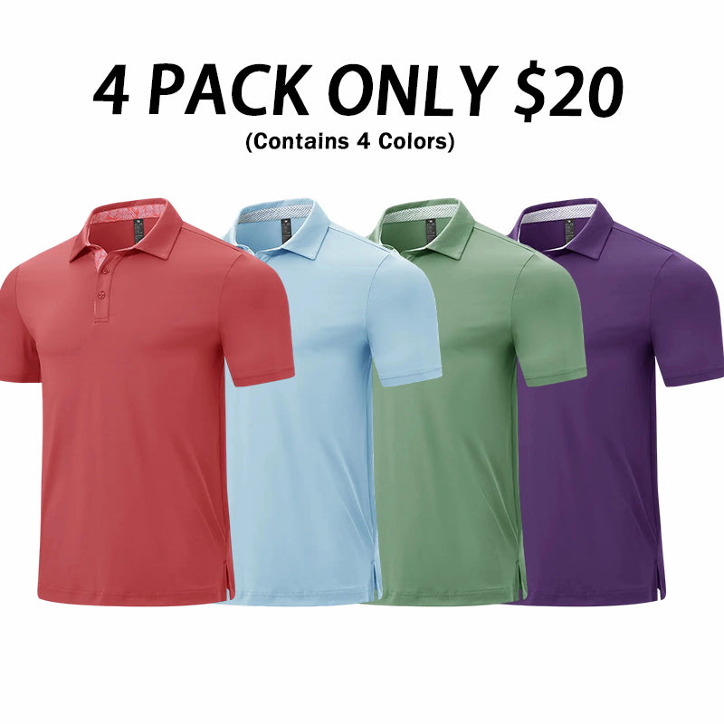 💝💝Men's Classic Polo Shirts Contrast Collar Short Sleeve Casual Solid Stylish and Printed Polo
