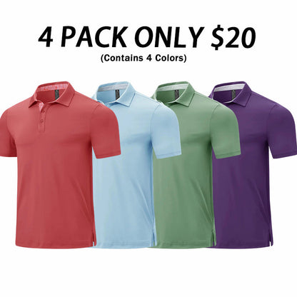 💝💝Men's Classic Polo Shirts Contrast Collar Short Sleeve Casual Solid Stylish and Printed Polo