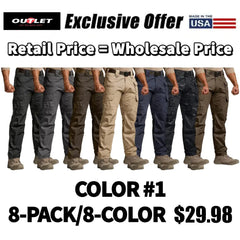 Men's Tactical Work Pants 9 Pockets Ripstop