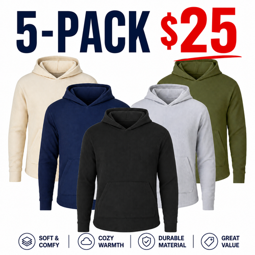 Men's Multi Waffle Knit Pullover Hoodie
