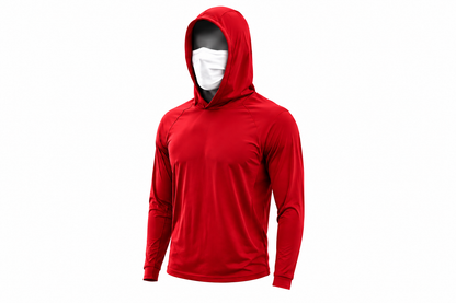 UPF 50+ Long-Sleeve Sun-Protection Hoodie (with Sleeve Pocket and Face Mask)