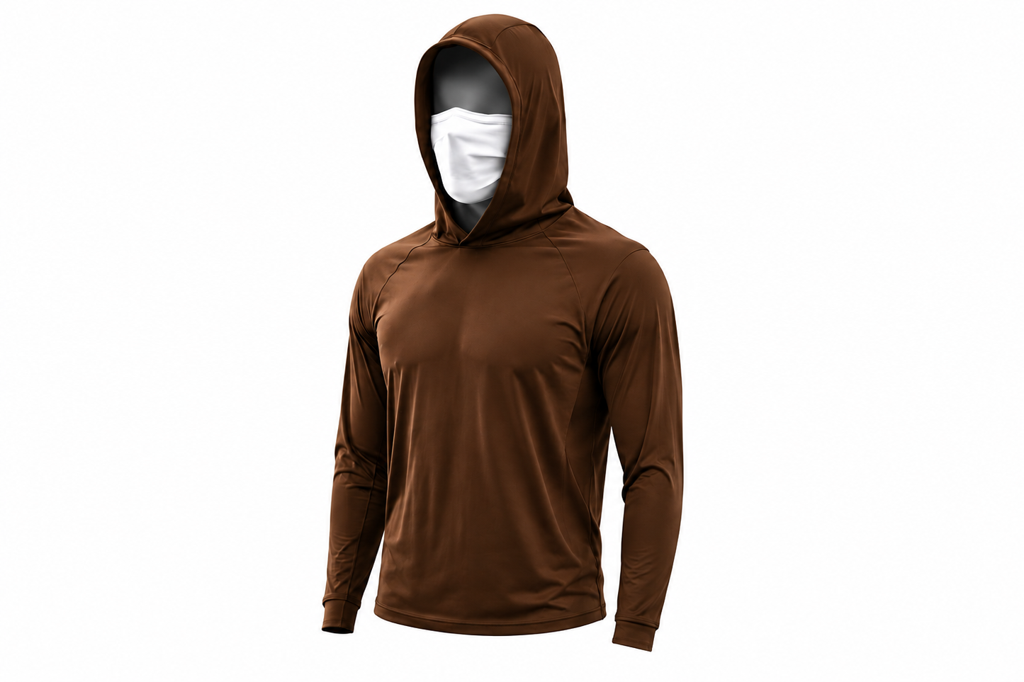 UPF 50+ Long-Sleeve Sun-Protection Hoodie (with Sleeve Pocket and Face Mask)