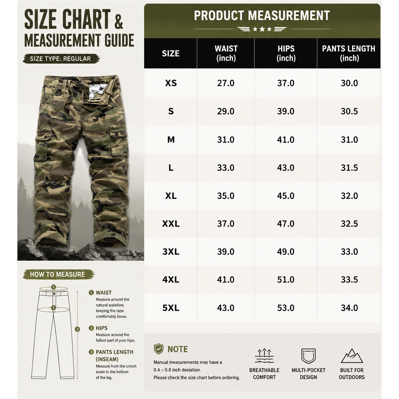 Men’s practical camouflage cargo pants