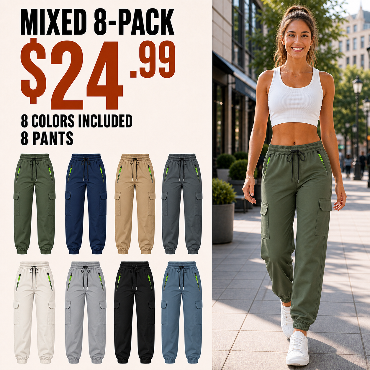 Women's Multi-Pocket Cargo Pants