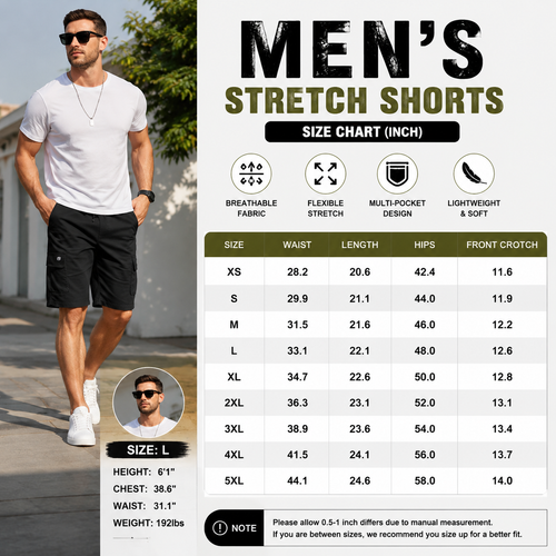 🔥 LIMITED STOCK ALERT 🔥Men's Pockets Drawstring Cargo Shorts