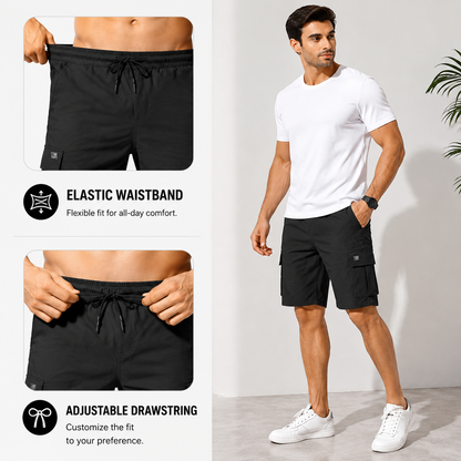 🔥 LIMITED STOCK ALERT 🔥Men's Pockets Drawstring Cargo Shorts